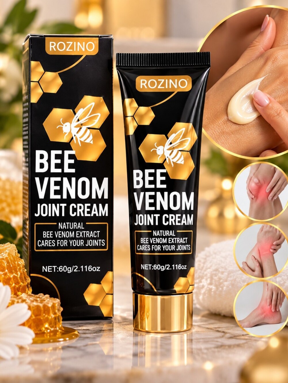 ROZINO Bee Venom Joint Cream - Black/Gold
